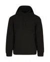 Emporio Armani Jacquard Knit Black Hoodie With Iconic Eagle Motif In Black
