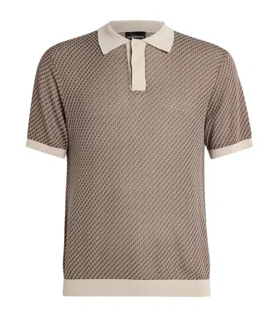 EMPORIO ARMANI JACQUARD KNIT POLO SHIRT