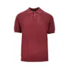 Emporio Armani Jacquard Knitted Polo Shirt In Red