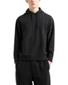 Emporio Armani Jacquard Logo Hoodie In Black Beauty