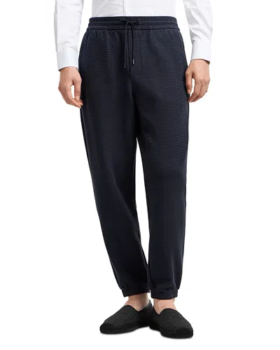 Emporio Armani Jacquard Logo Jogger Pants In Blue
