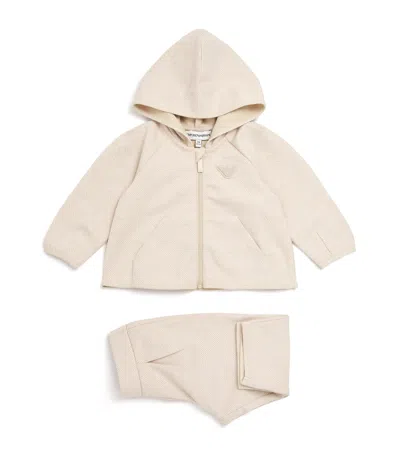 Emporio Armani Kids' Jacquard Logo Tracksuit In Neutral