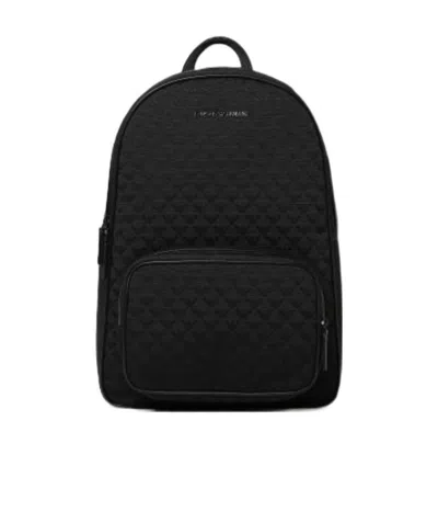Emporio Armani Jacquard-logo Zip-around Backpack In Black