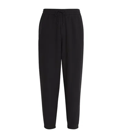 Emporio Armani Jacquard Monogram Sweatpants In Black