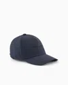 Emporio Armani Jacquard Nylon Baseball Cap With All-over Logo Lettering In Blue