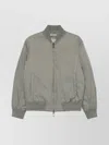 Emporio Armani Reversible Down Jacket With A Bomber Jacket Collar In Jacquard Nylon With All-over Lettering