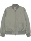 Emporio Armani Reversible Down Jacket With A Bomber Jacket Collar In Jacquard Nylon With All-over Lettering
