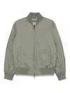 Emporio Armani Jacquard Nylon Bomber Jacket In Gray