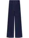 Emporio Armani Jacquard Palazzo Pants In Blue