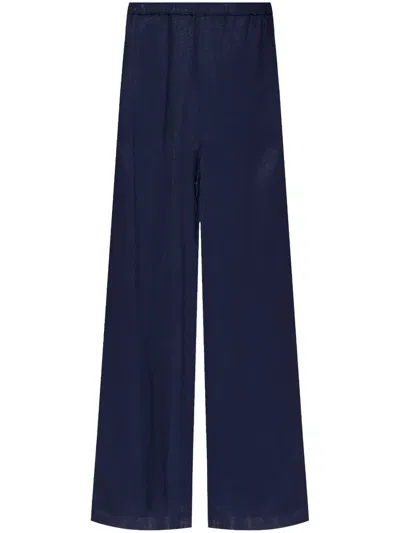 Emporio Armani Jacquard Palazzo Pants In Blue