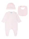 Emporio Armani Jacquard Pattern Babygrow Set In Pink