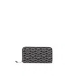 Emporio Armani Zip Around Eagle All Over Wallet In Black