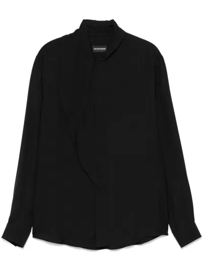 Emporio Armani Jacquard Shirt In Black
