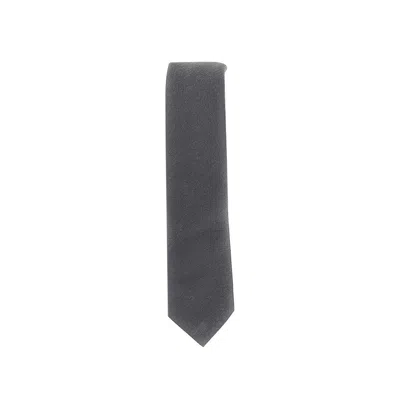 Emporio Armani Jacquard Silk Necktie In Gray