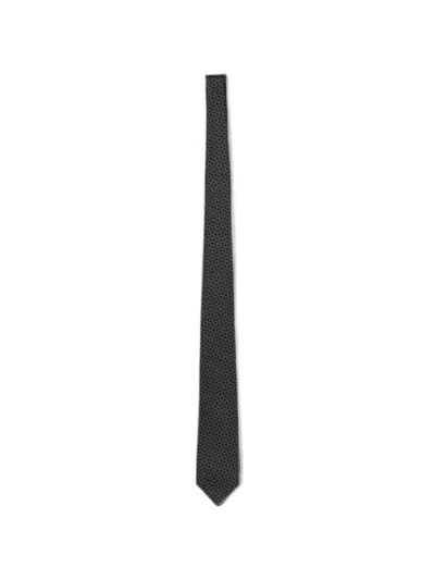 Emporio Armani Jacquard Silk Tie In Blue