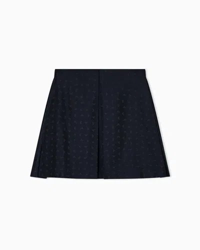 Emporio Armani Kids' Jacquard Skirt With All-over Micro Eagles