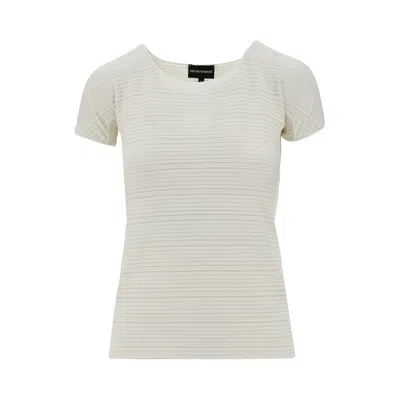 Emporio Armani Jacquard Stretch Jersey T-shirt In White