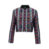 Emporio Armani Jacket In A Jacquard Wool-blend With An All-over Check Motif In Multi
