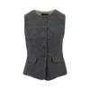 Emporio Armani Single-breasted Waistcoat In A Mélange Wool-blend Knit With A Textured Pattern In Grey