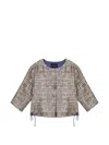 Emporio Armani Jacquard-pattern Drawstring Jacket In Multi