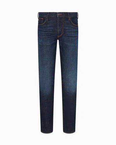 EMPORIO ARMANI J06 SLIM-FIT, WASHED DENIM JEANS