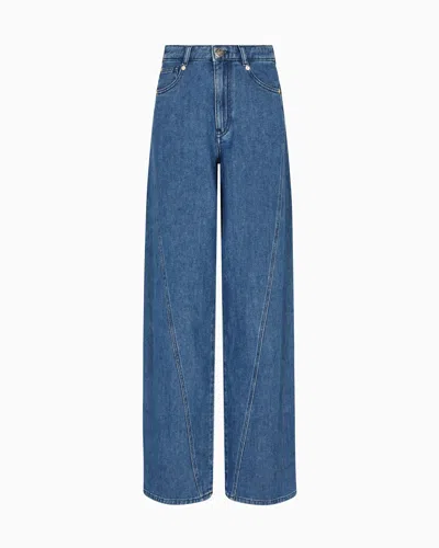 Emporio Armani Jean J6d Coupe Décontractée En Denim Aspect Usé In Blue