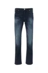 Emporio Armani Faded Effect Stretch Denim Jeans In Blue
