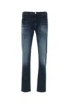 Emporio Armani Faded Effect Stretch Denim Jeans In Blue