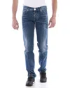 Emporio Armani Straight Tube Slim Jeans In Blue