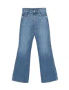 Emporio Armani Flared Denim Cotton Jeans With Belt Loops In Blue Denim