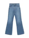 Emporio Armani Flared Denim Cotton Jeans With Belt Loops In Blue Denim