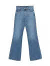 Emporio Armani Flared Denim Cotton Jeans With Belt Loops In Blue Denim