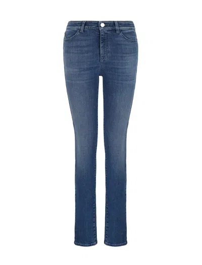Emporio Armani High-waist Skinny-fit Jeans In Denim Blu Ch