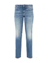 Emporio Armani J06 Distressed Slim-fit Jeans In Denim Blu Md