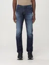 Emporio Armani Faded Effect Stretch Denim Jeans In Blau