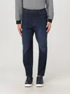 Emporio Armani Regular Fit Denim Jeans With Rivet Detailing In Blue