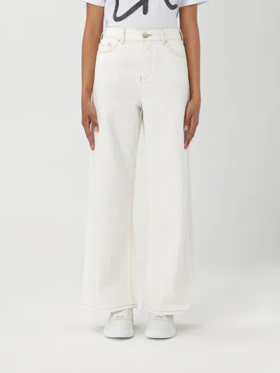 Emporio Armani Wide-leg Jeans In White