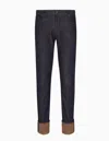 Emporio Armani Blue Denim Cotton Jeans In Black