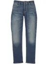 Emporio Armani Denim Trousers With Belt Loops In Blue