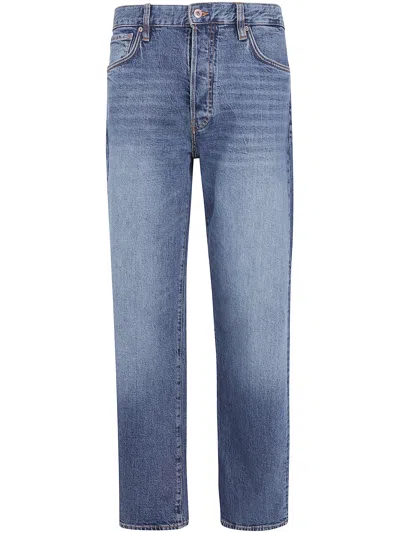 Emporio Armani Wide Leg Denim Jeans Back Pocket Design In Blue