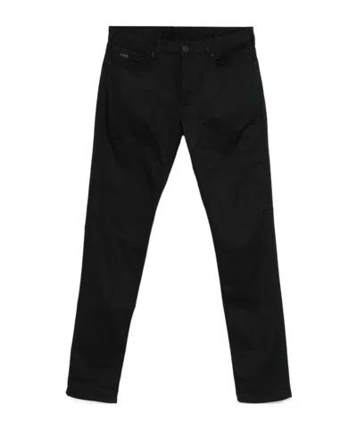 EMPORIO ARMANI LOGO-PLAQUE SLIM-FIT JEANS