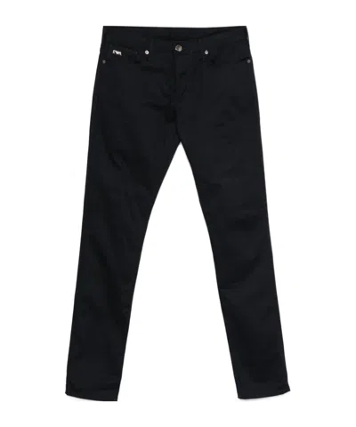 EMPORIO ARMANI LOGO-PLAQUE SLIM-FIT JEANS