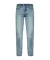 Emporio Armani Logo-plaque Jeans In Blue
