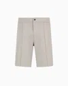 Emporio Armani Jersey Bermuda Shorts With Ribs In Grey