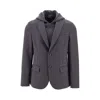 Emporio Armani Jersey Blazer With Removable Insert In Grey