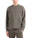 Emporio Armani Logo-embroidery Modal-blend Jersey Sweatshirt In Khaki Green