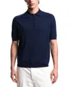 Emporio Armani Jersey Knit Polo Sweater In Blue