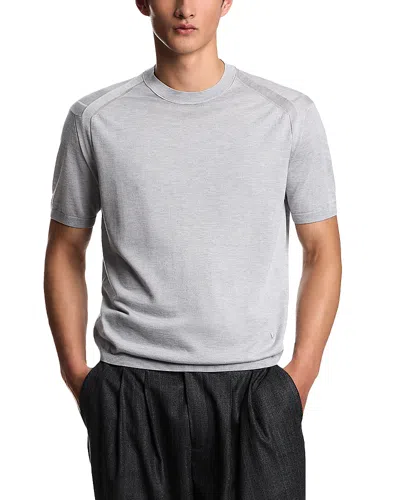 Emporio Armani Jersey Knit Short Sleeved Sweater In Gray