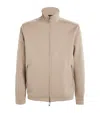 Emporio Armani Tan Logo Embroidered Zip-up Sweatshirt For Men In Ss24 Collection