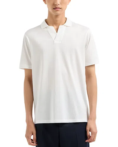 Emporio Armani Jersey Polo Shirt In White
